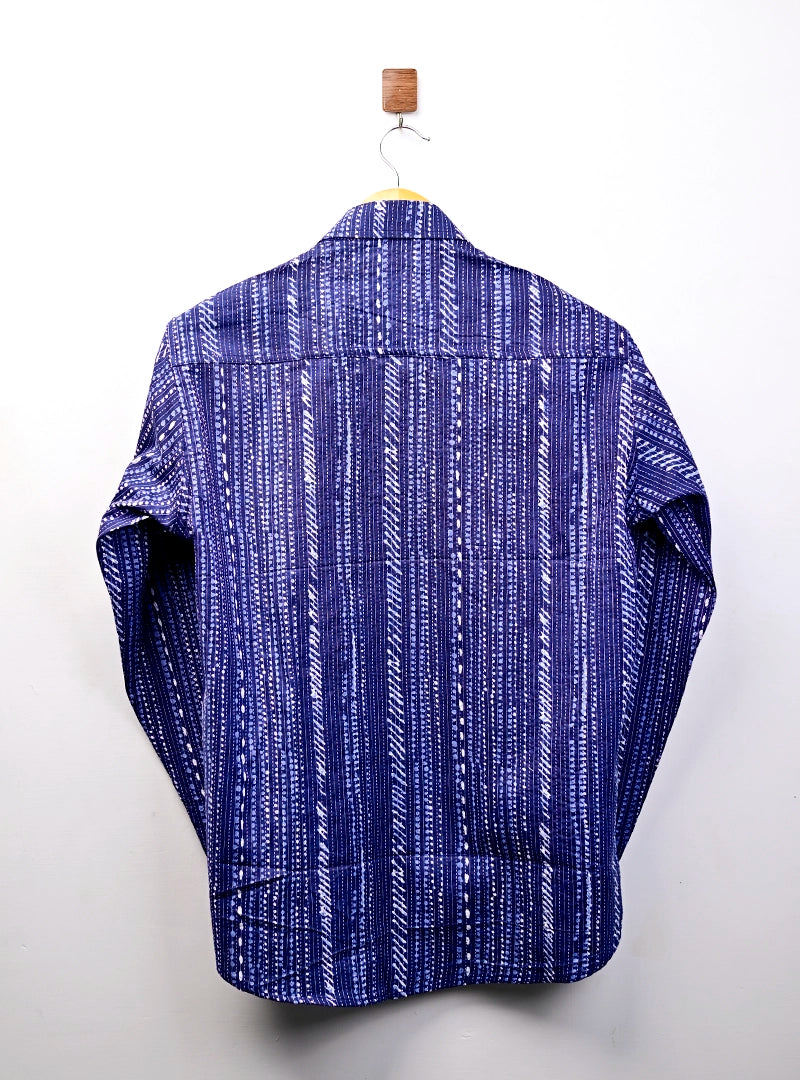 navy blue kantha Full Sleeves Shirt