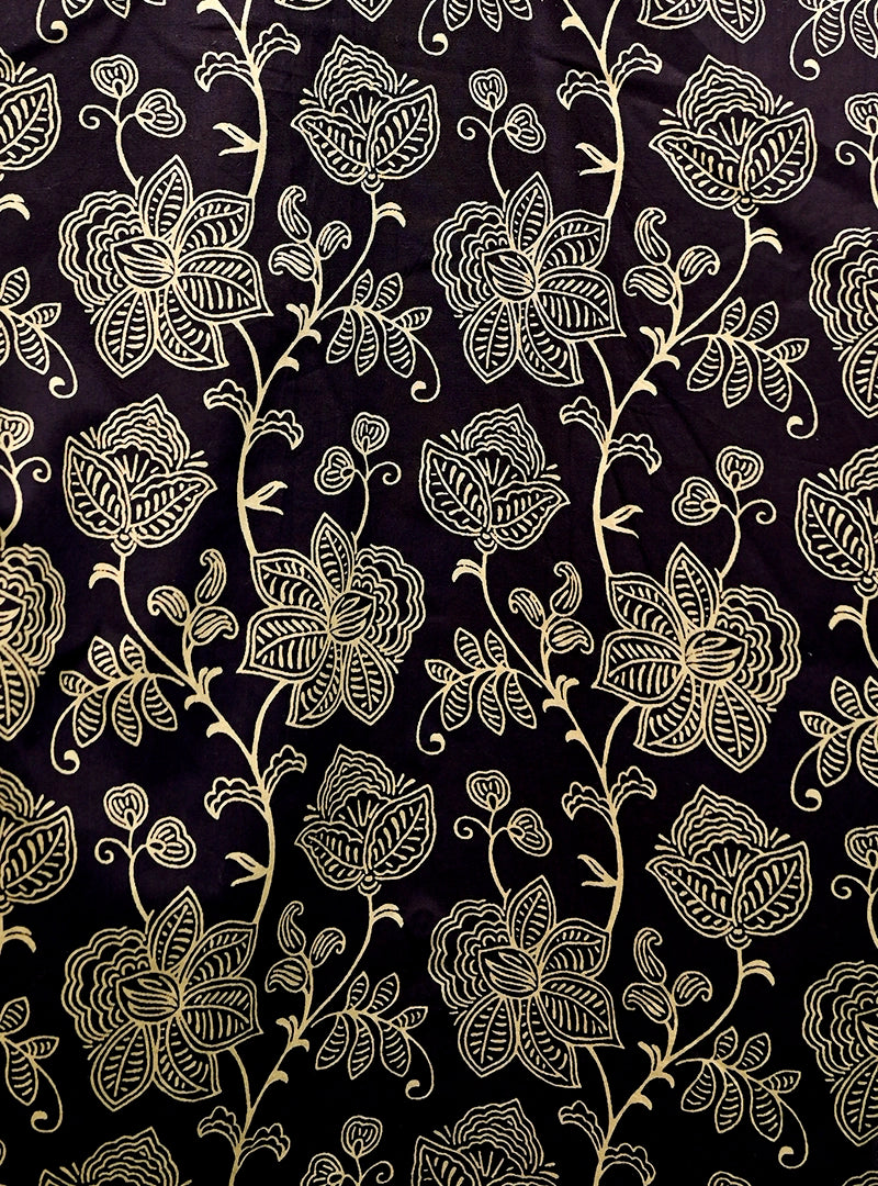 black golden flowers Full Sleeves Shirt