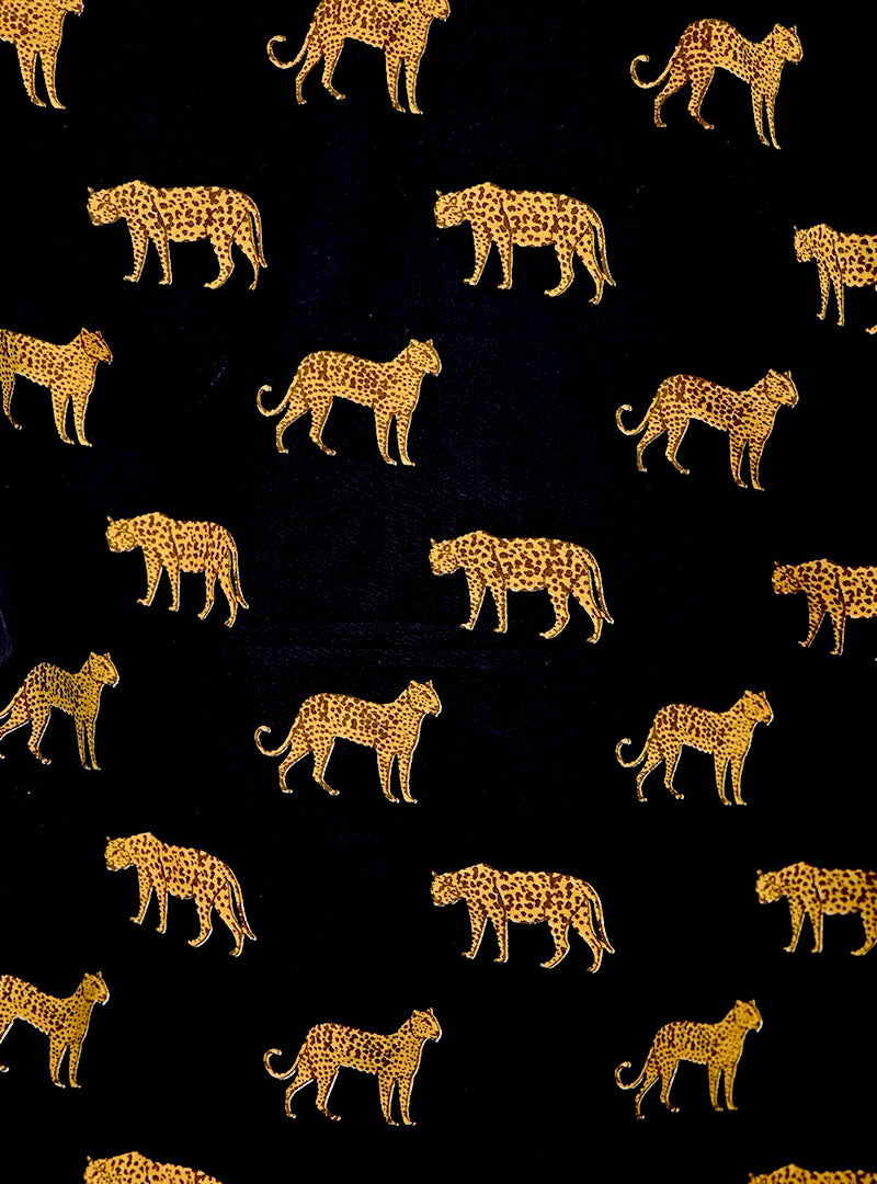 Black-yellow Cheetah half Sleeves Shirt