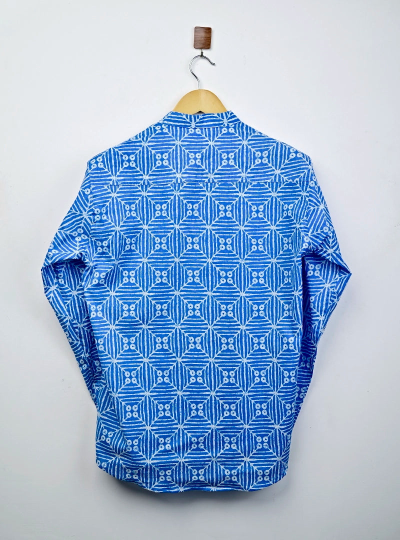 Blue Blocks Printed short kurta