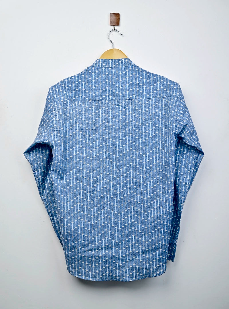 Blue white lining Printed short kurta