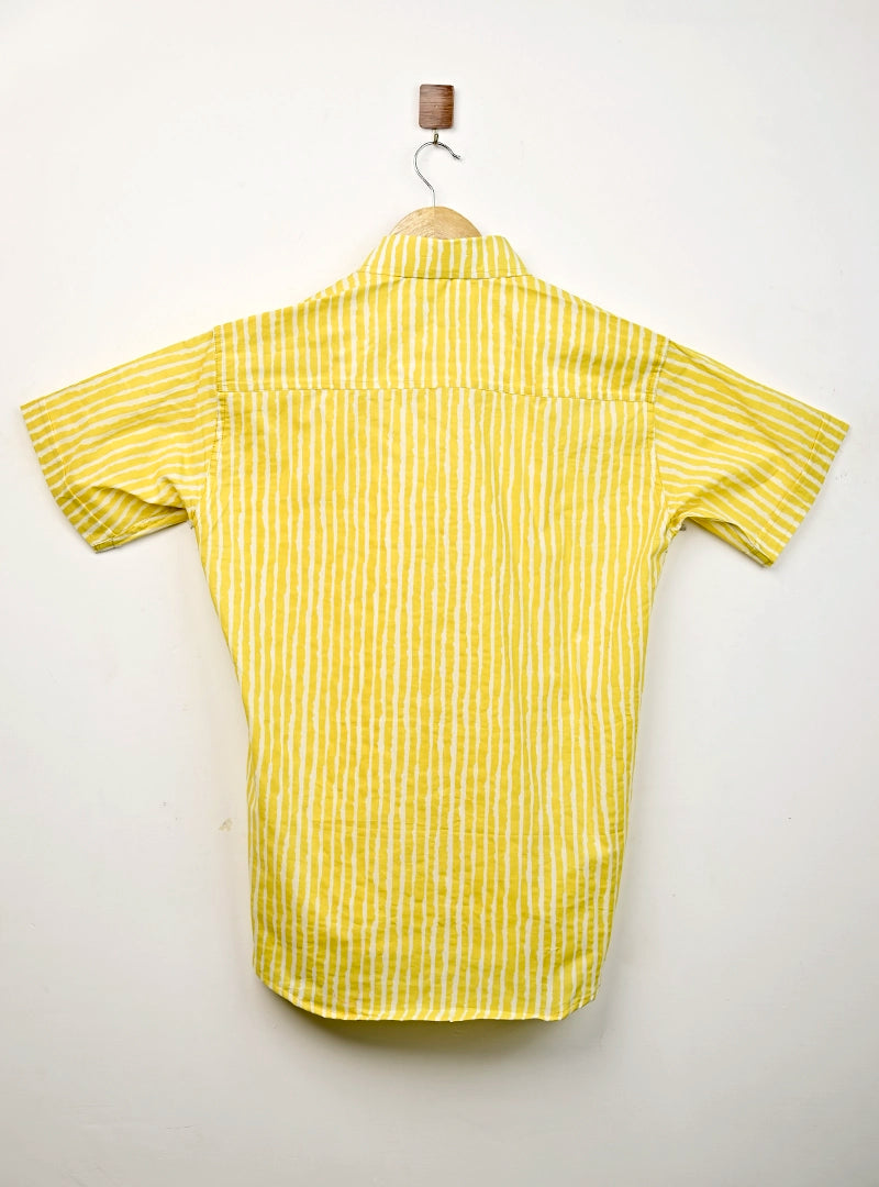 Yellow Lining Printed Half Sleeves Shirt