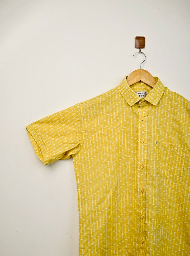 yellow Stripe Pop Half Sleeves Shirt