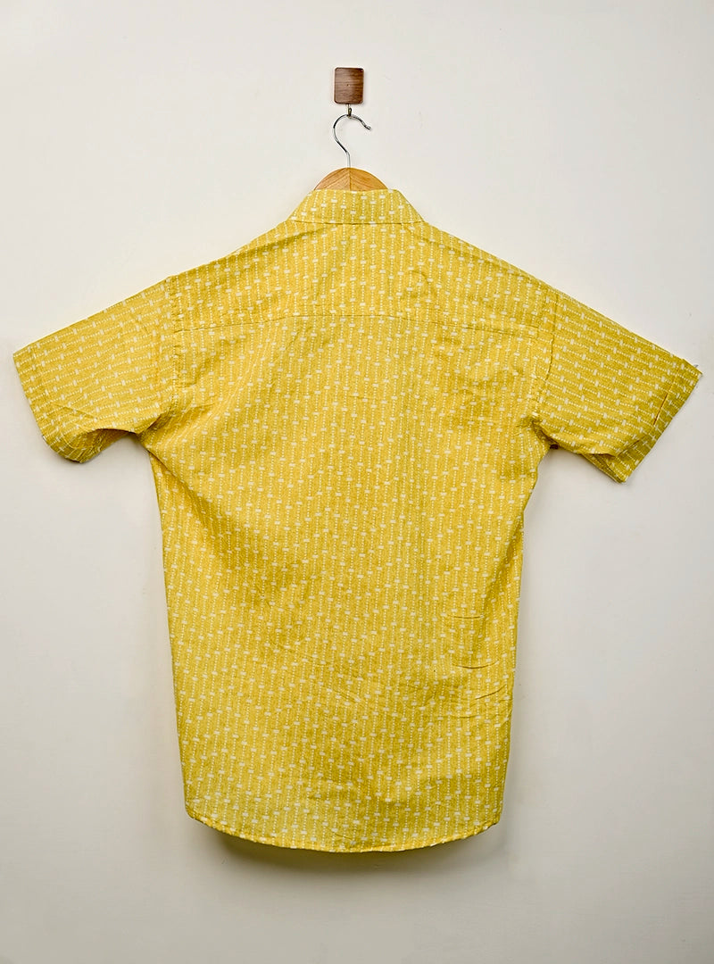 yellow Stripe Pop Half Sleeves Shirt
