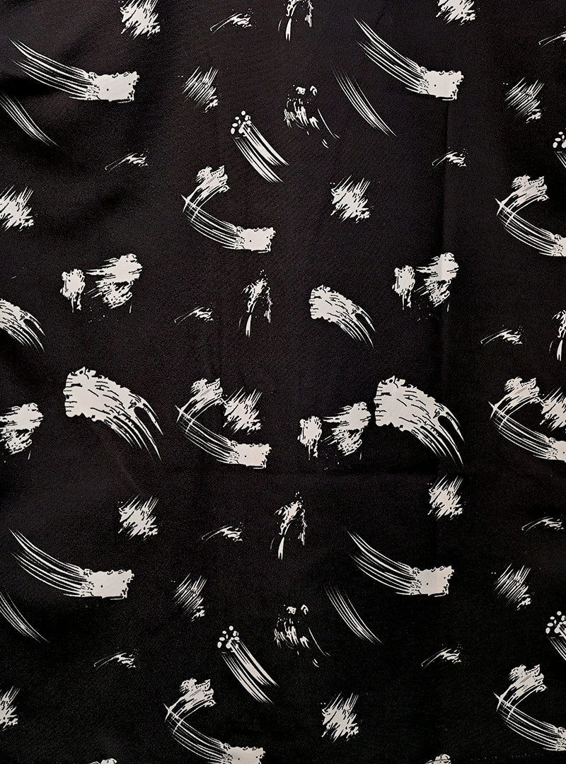 Monochrome Brushstroke Cuban Collar Resort Shirt