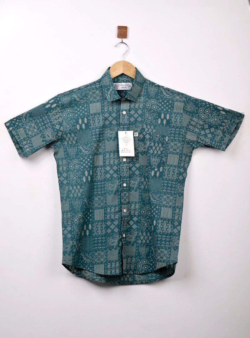 Opal green Half Sleeves Shirt