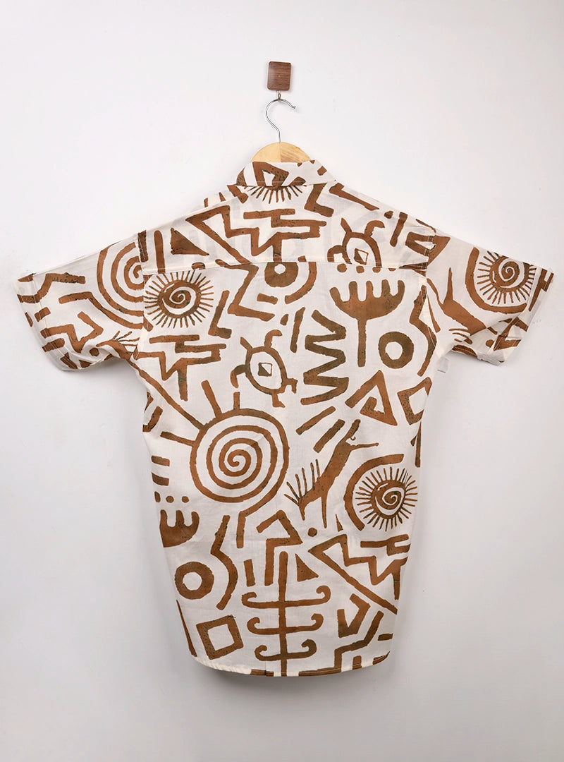 Brown Celestial Half Sleeves Shirt