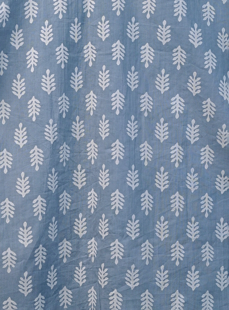 Sky Leaf Handblock Full Sleeves Shirt