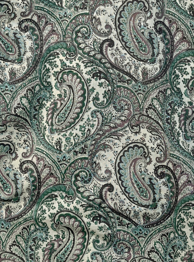 Sage Green Paisley Full Sleeves Shirt
