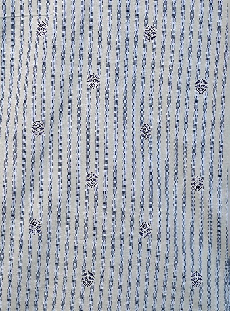 Blue Stripe Bloom Full Sleeves Shirt