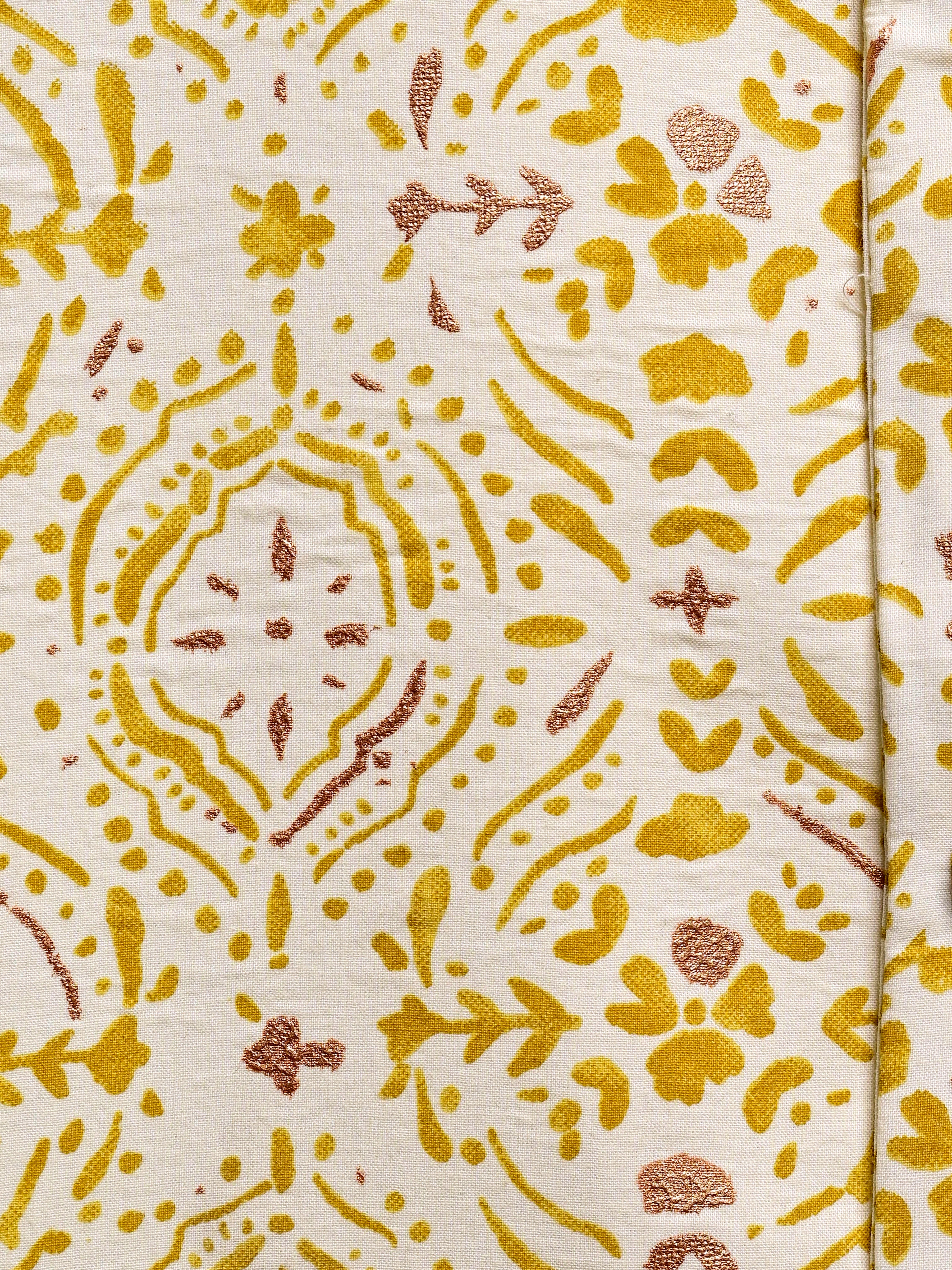 Yellow Glitter Block Printed Nehru Jacket