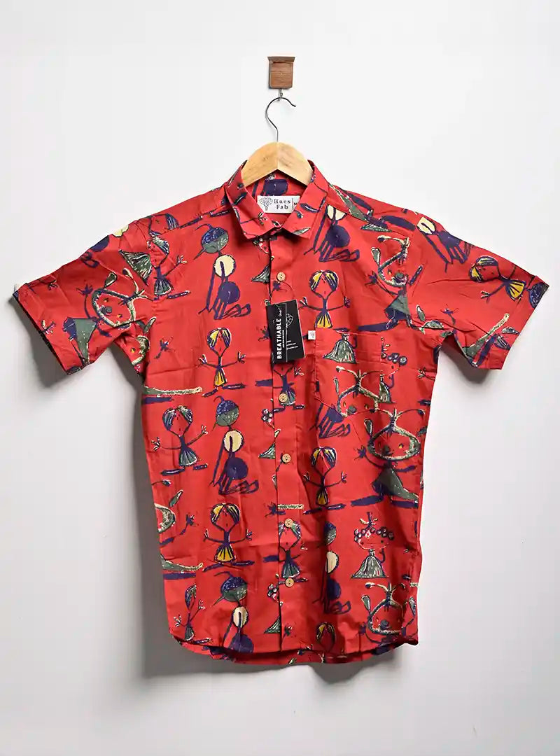 Red doll half sleeves shirt