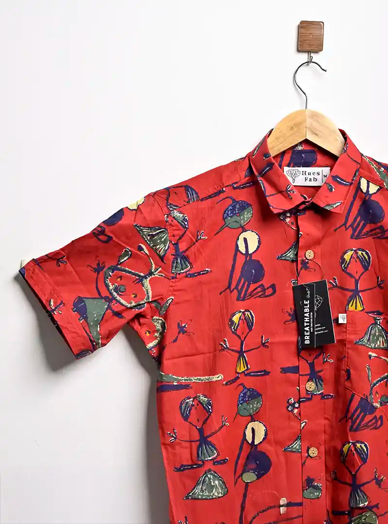 Red doll half sleeves shirt