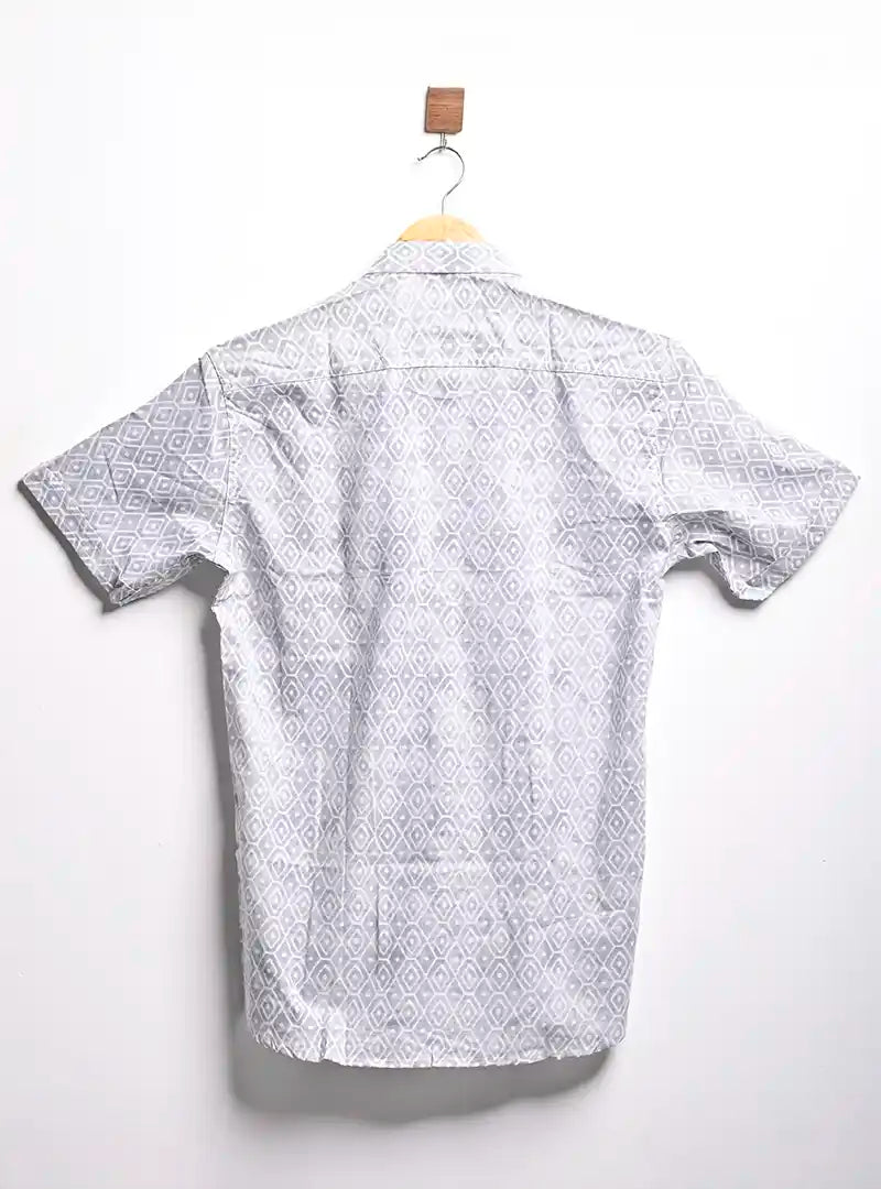 grey block half sleeves shirt
