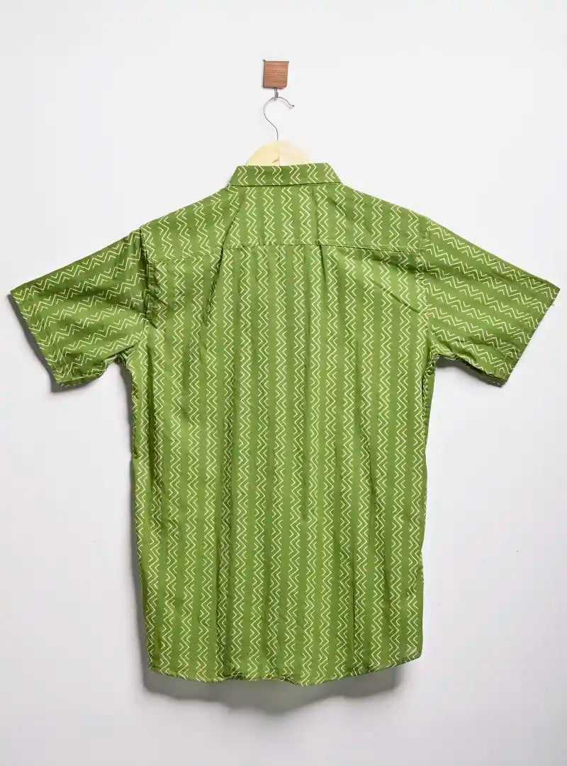 green golden stripes half sleeves shirt