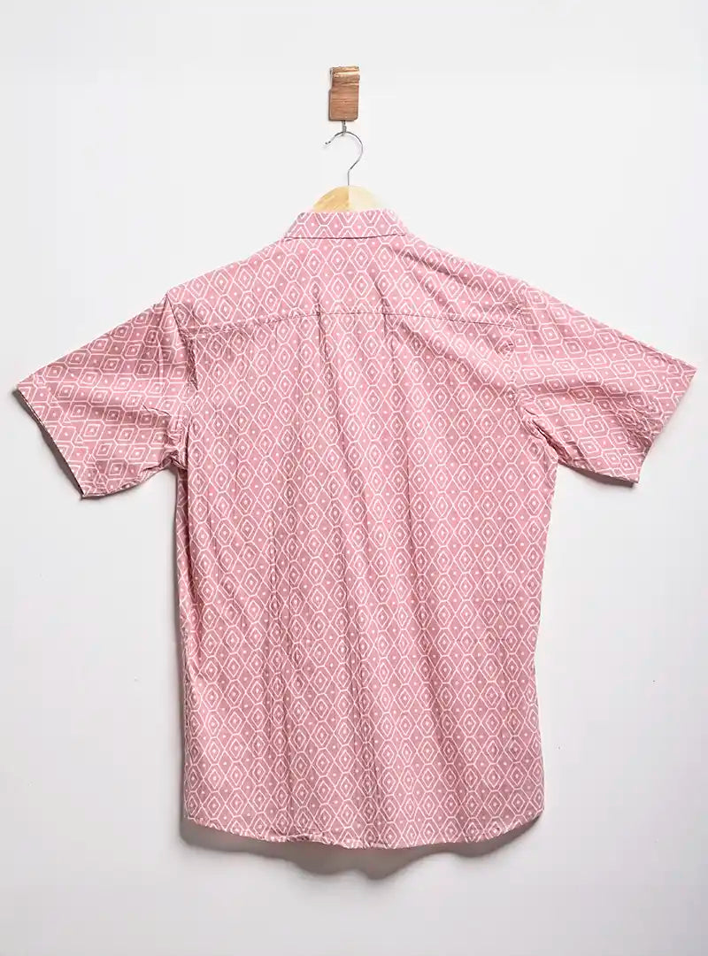 baby pink blocks half sleeves shirt