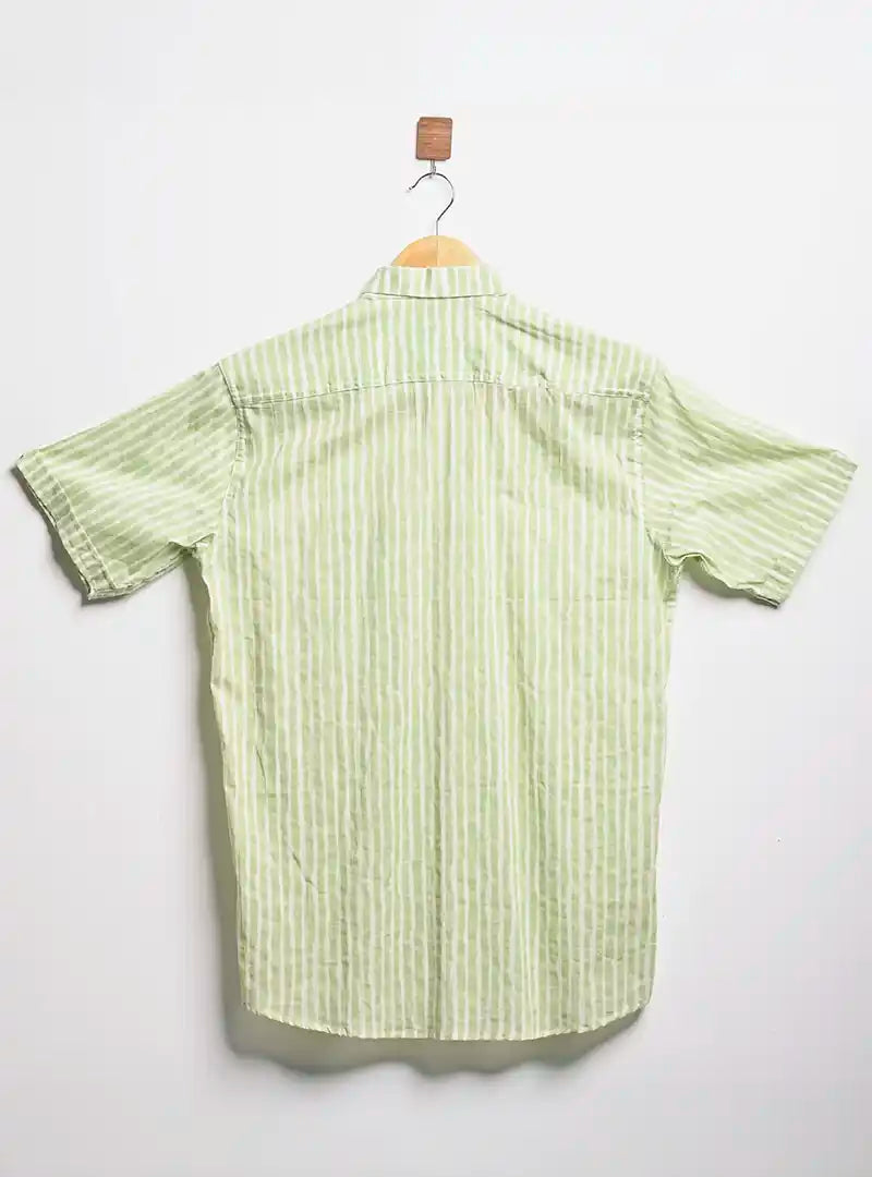 green lining half sleeves shirt