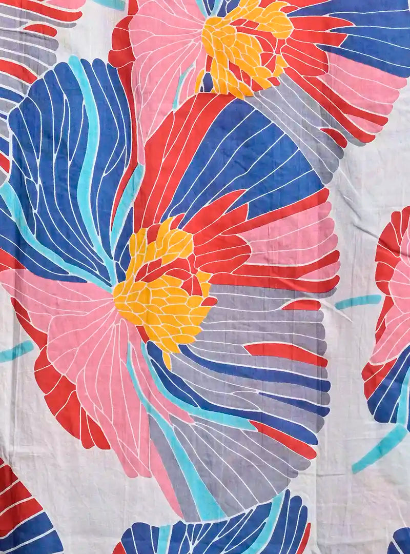 multicolor abstract cuban collar shirt