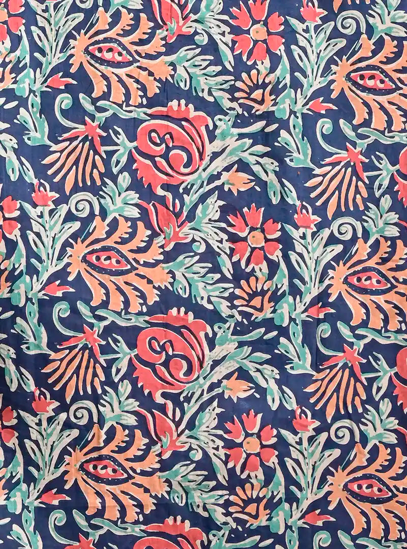 NavyBlue Hawaiian Floral Cuban Collar Resort Shirt
