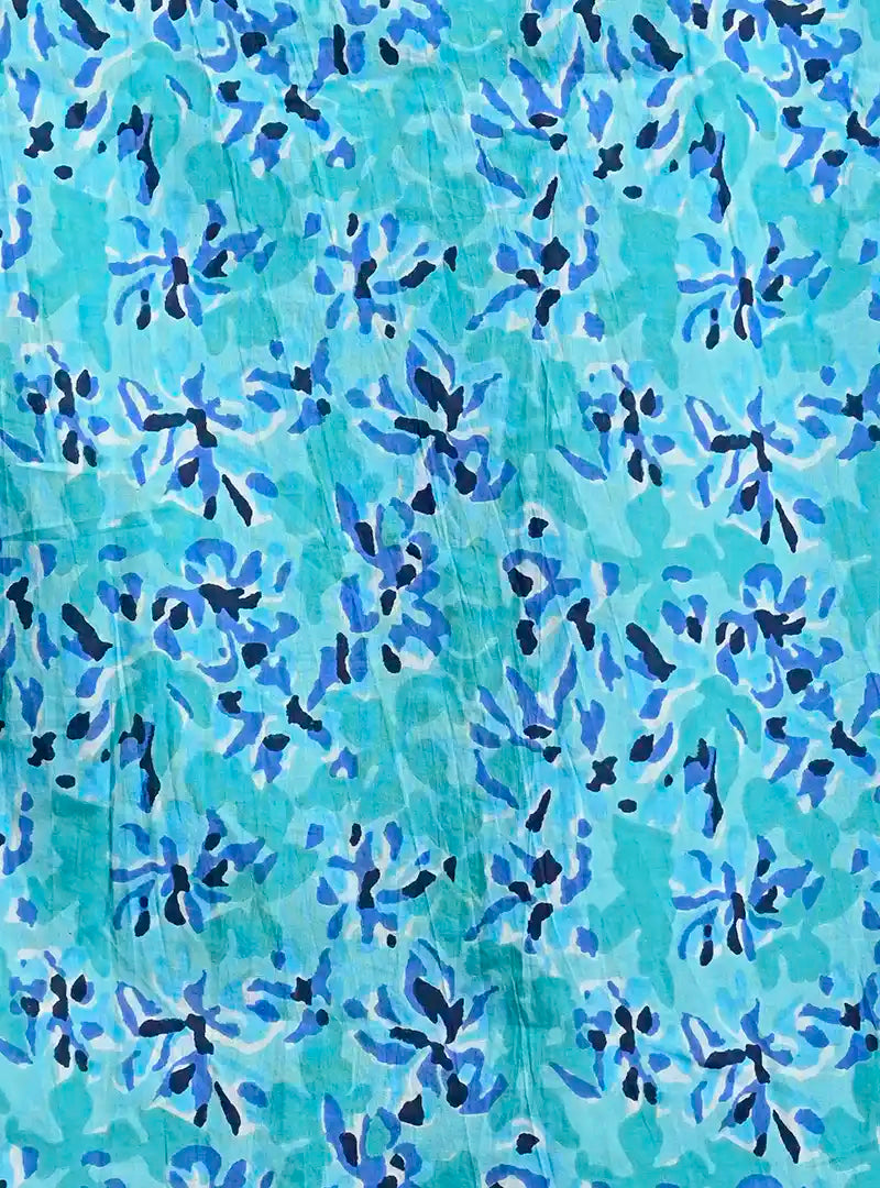 Blue Abstract Cuban Collar Resort Shirt