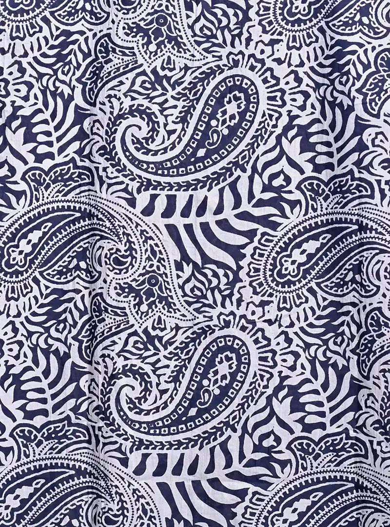 Blue paisley Cuban Collar Resort Shirt