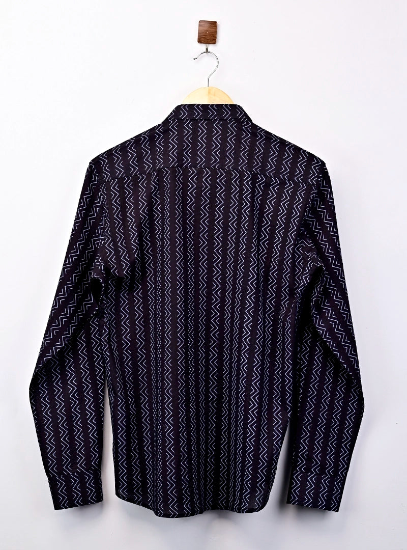 Black – White Stripes Full Sleeves Shirt