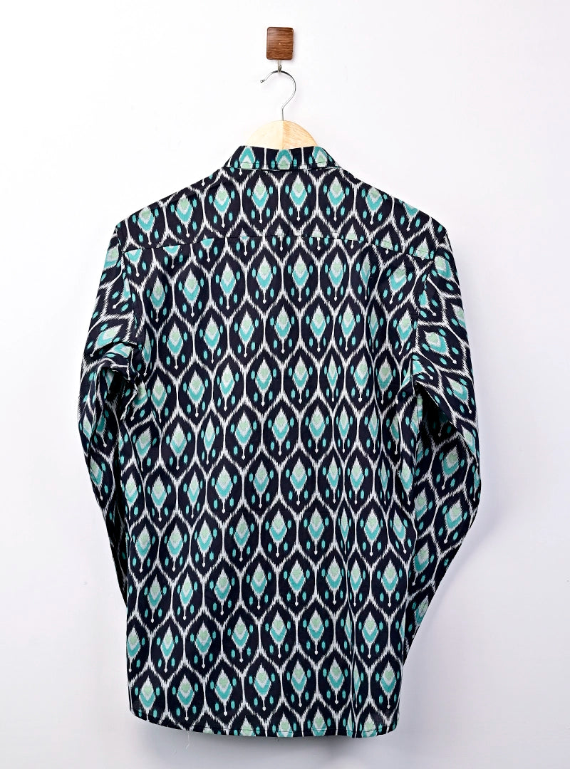 Black Peacock Printed Full Sleeves Shirt