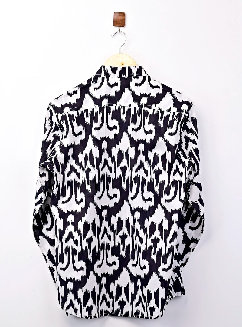 Black Abstract Printed Full Sleeves Shirt
