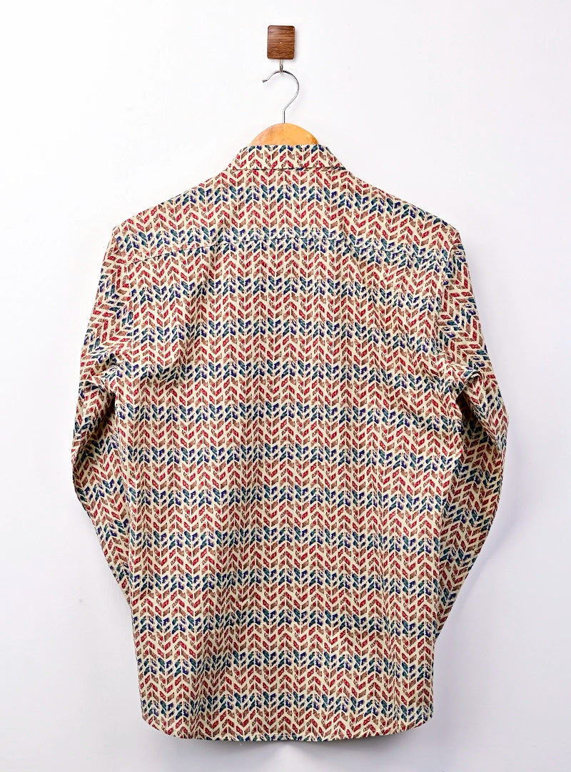 Multicolor Self Pattern Printed Full Sleeves Shirt