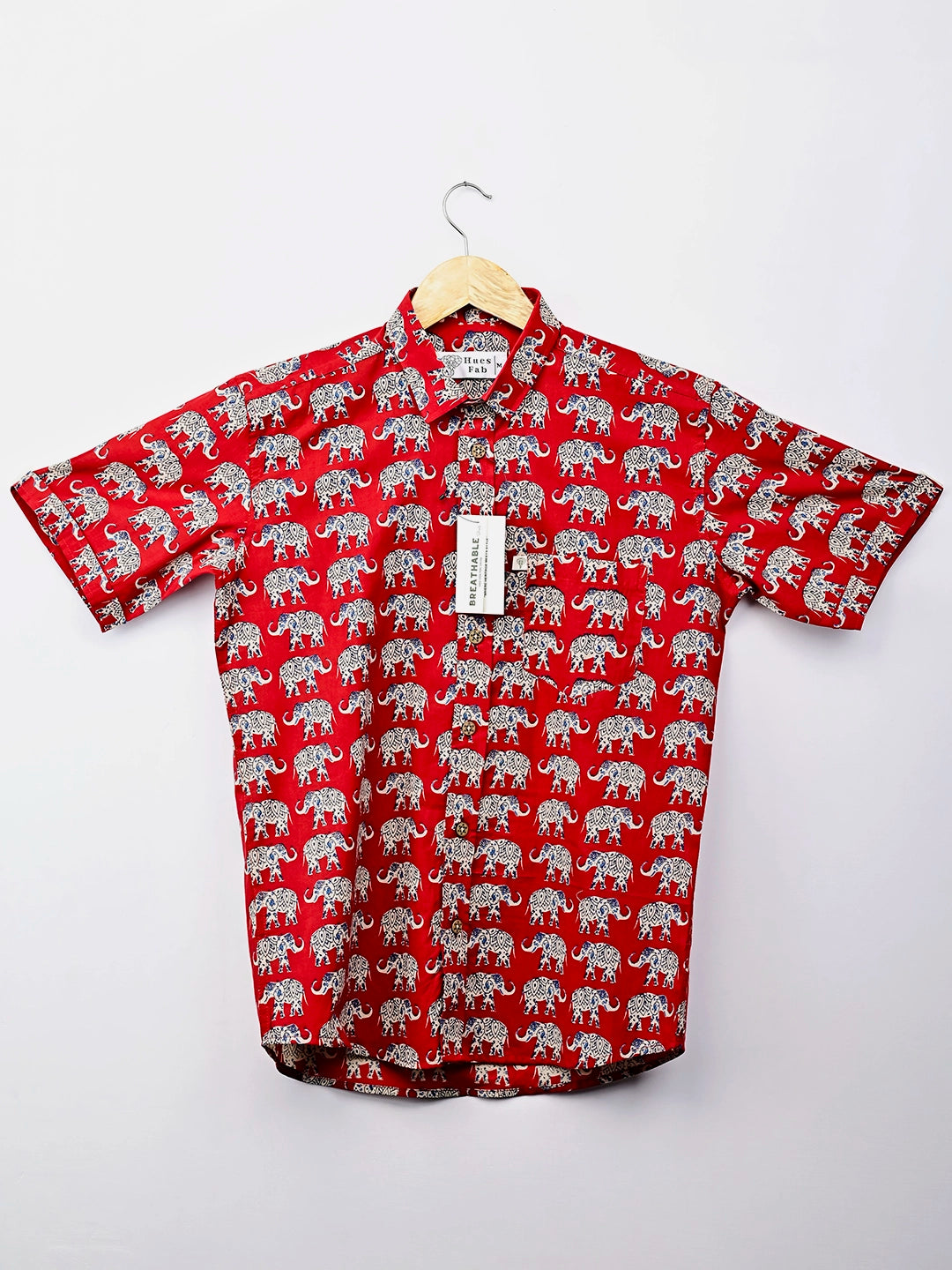 Red Elephant Half-Sleeves Shirt