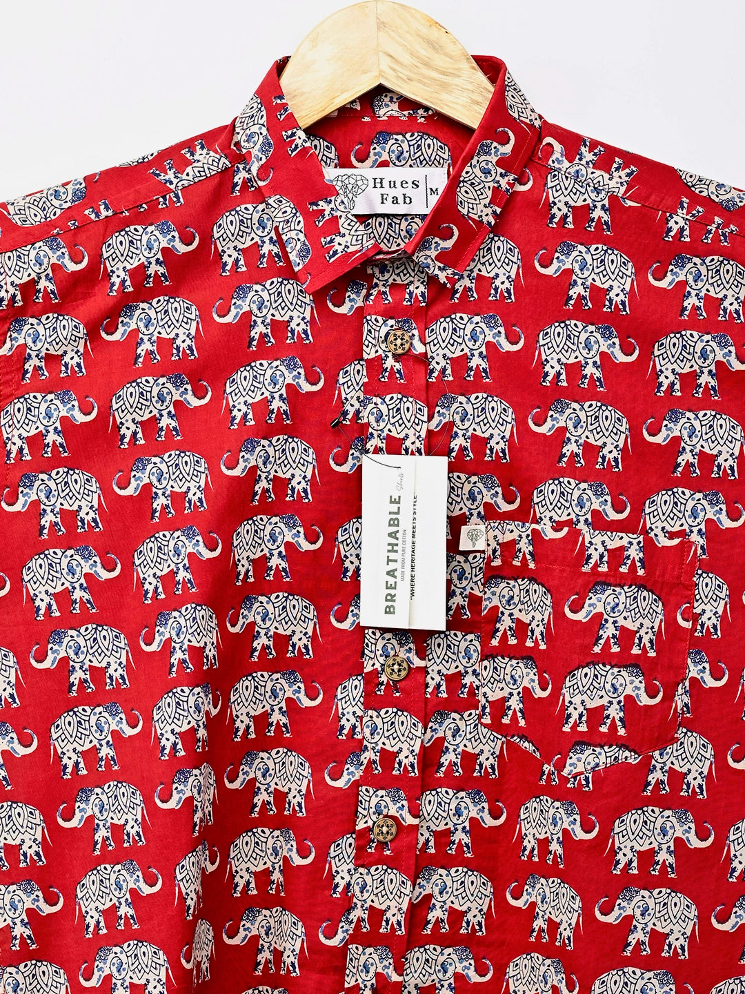 Red Elephant Half-Sleeves Shirt