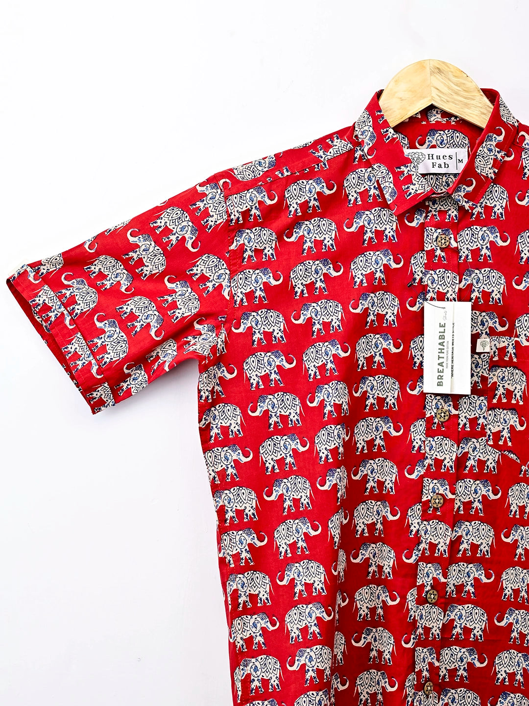Red Elephant Half-Sleeves Shirt