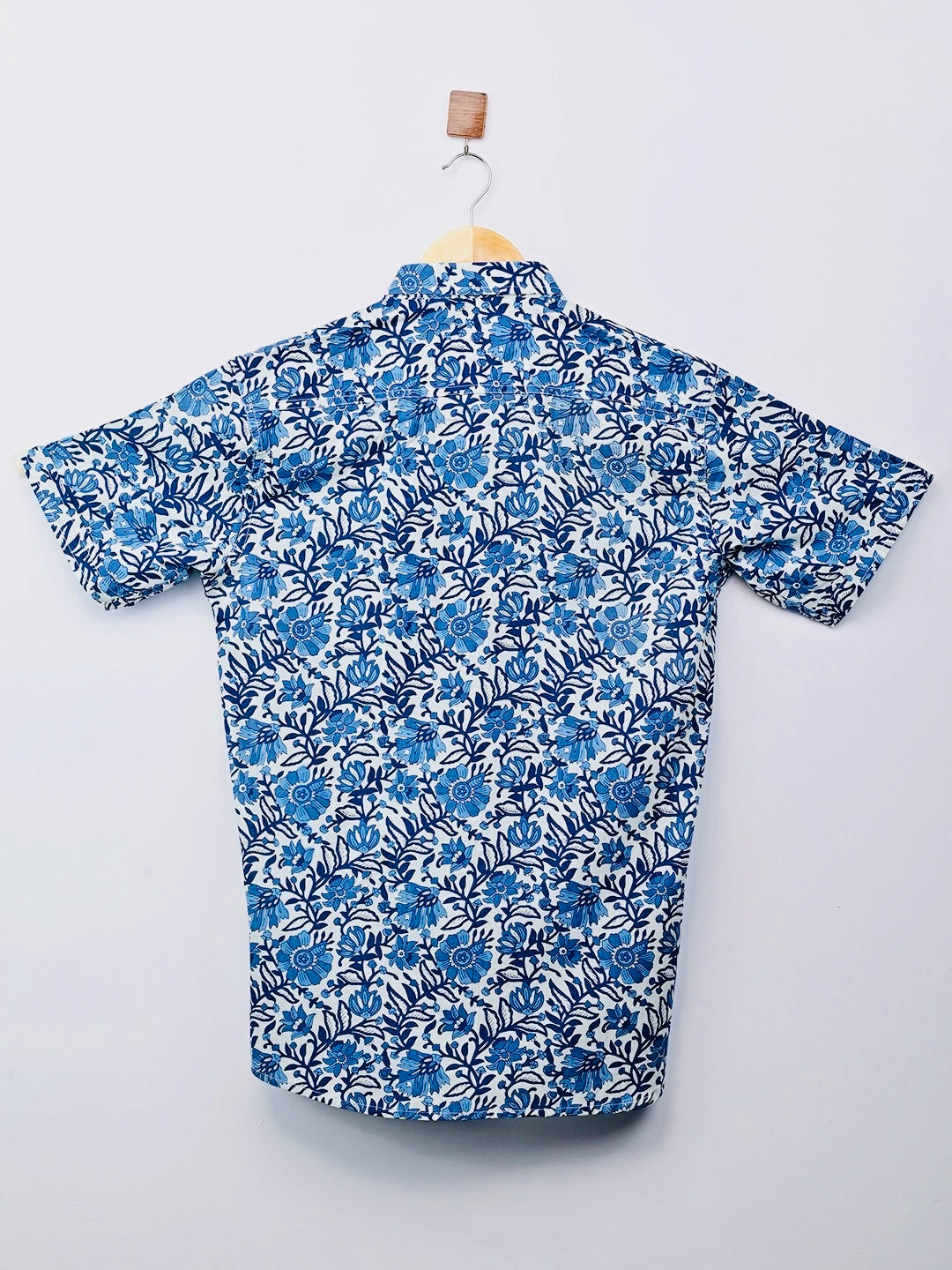Blue Floral printed Half-Sleeves Shirt