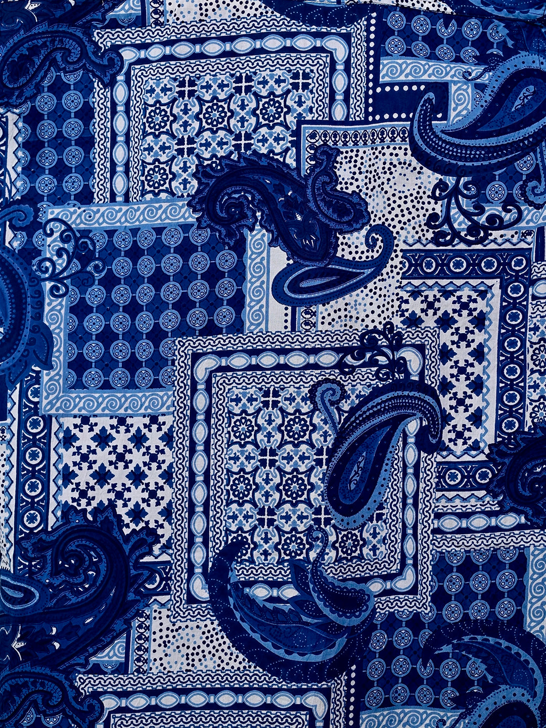 Navy Blue Patchwork Half-SleevesShirt