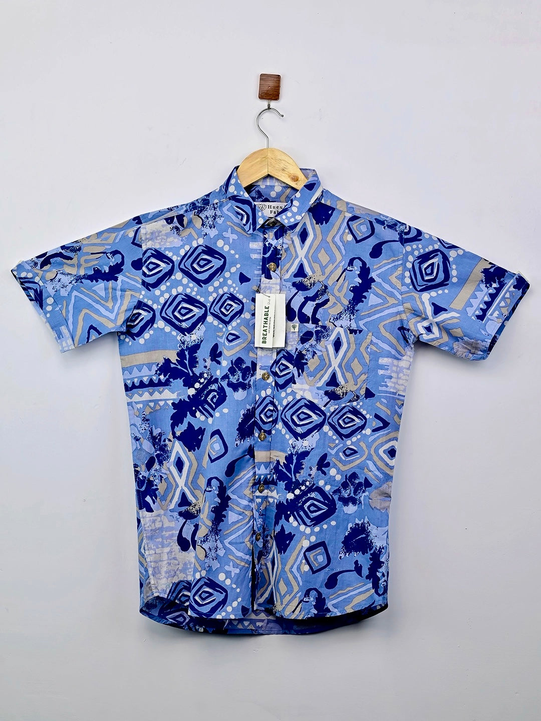 Oceanic Whirl printed half-sleeve shirt