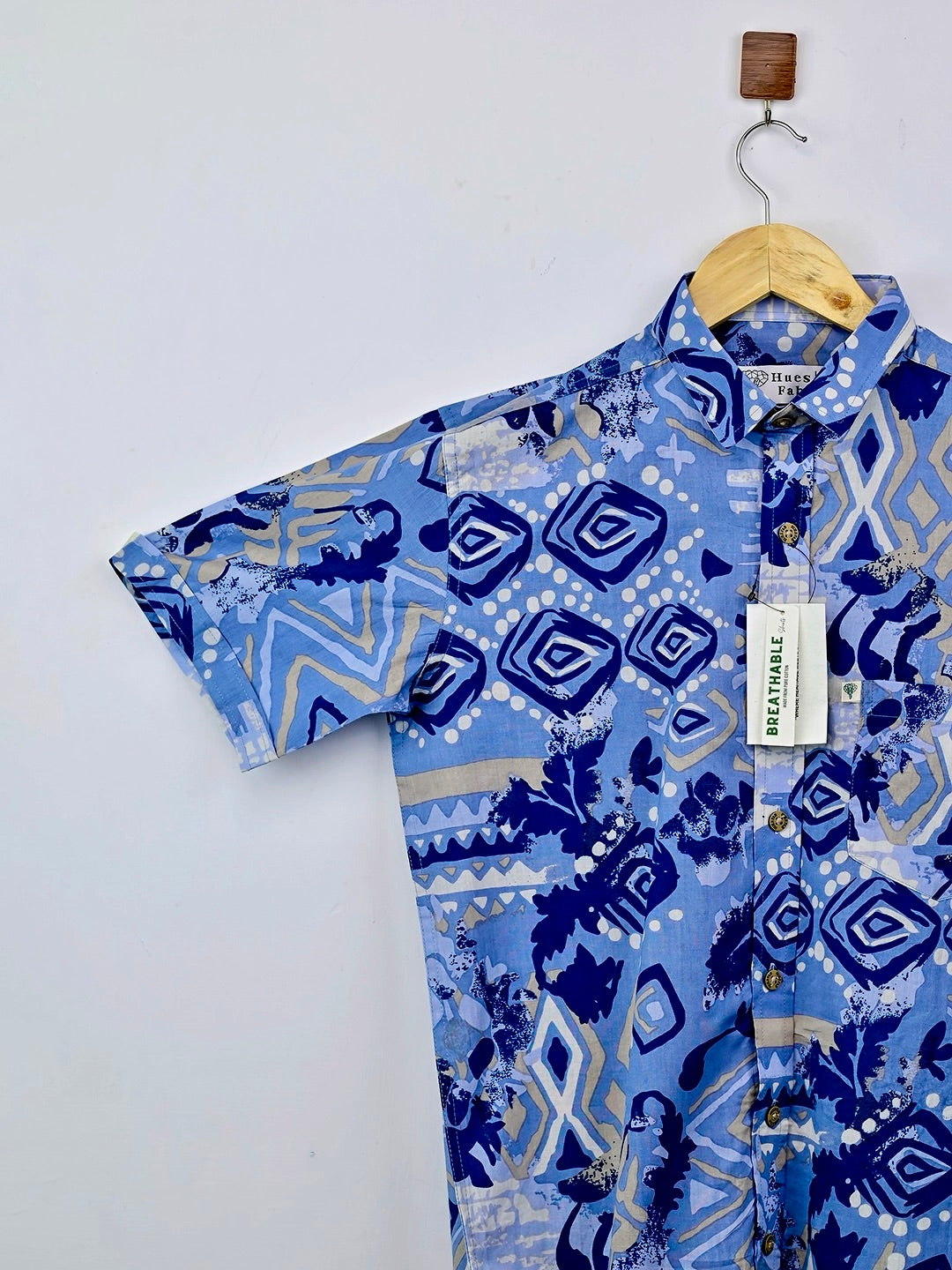 Oceanic Whirl printed half-sleeve shirt