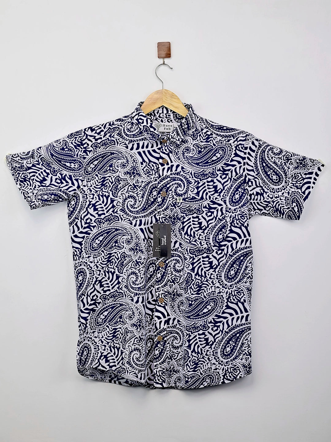 Blue Paisley Printed Half Sleeve Shirt