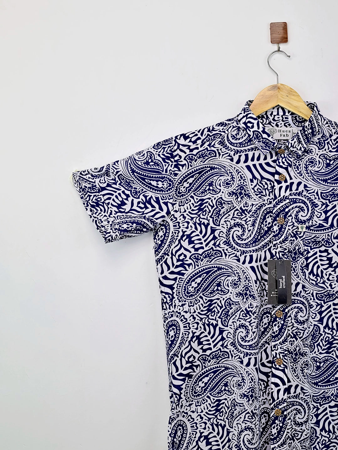 Blue Paisley Printed Half Sleeve Shirt