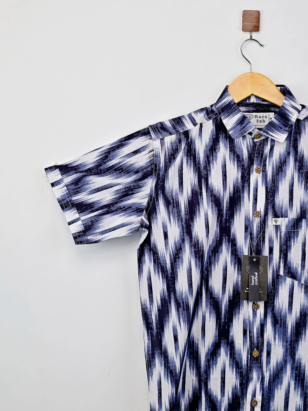 Black-Grey Abstract Half-Sleeves Shirt