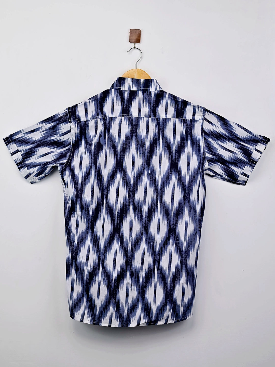 Black-Grey Abstract Half-Sleeves Shirt