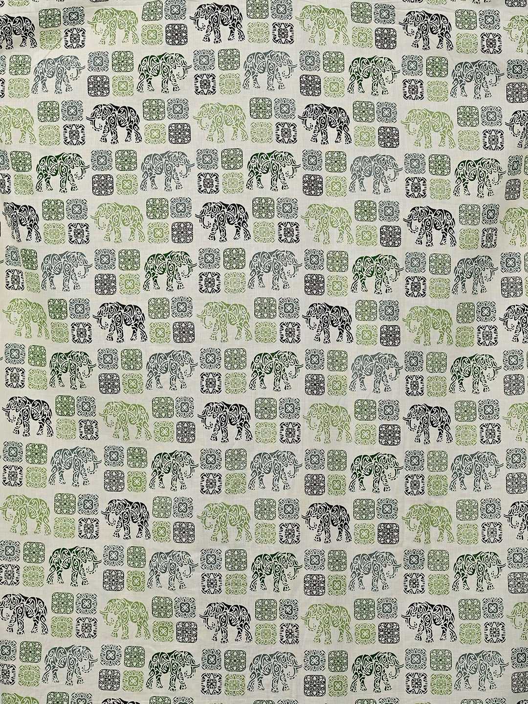 Green Multicolor Elephant Half Sleeves Shirt