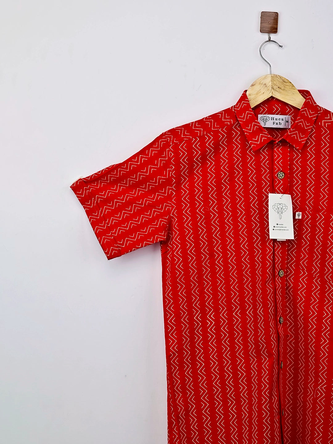 red white stripes half sleeves shirt
