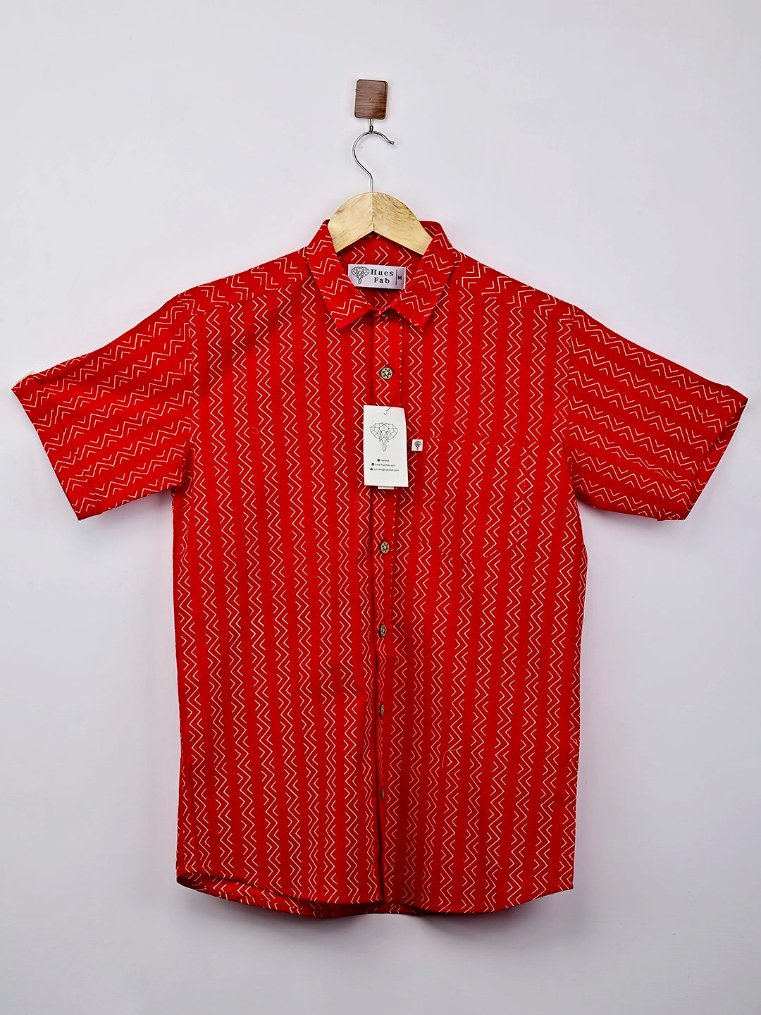 red white stripes half sleeves shirt