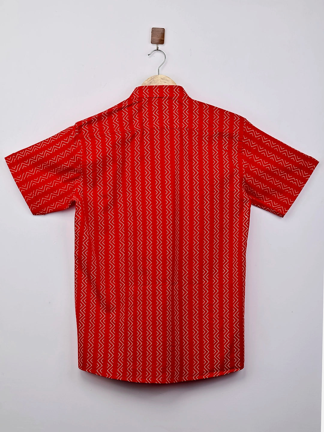 red white stripes half sleeves shirt