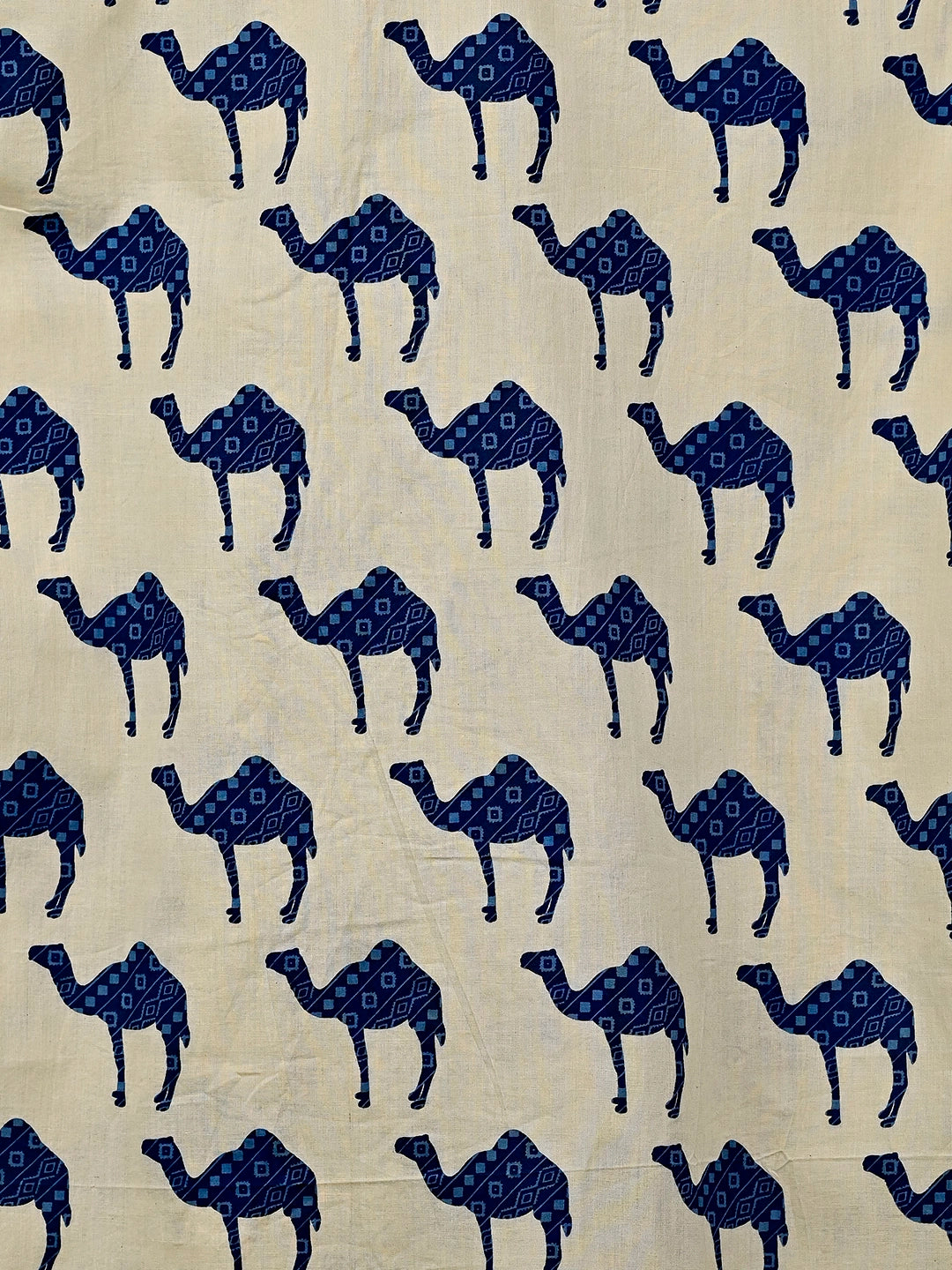 Cream-Blue Camel printed Half Sleeves shirt