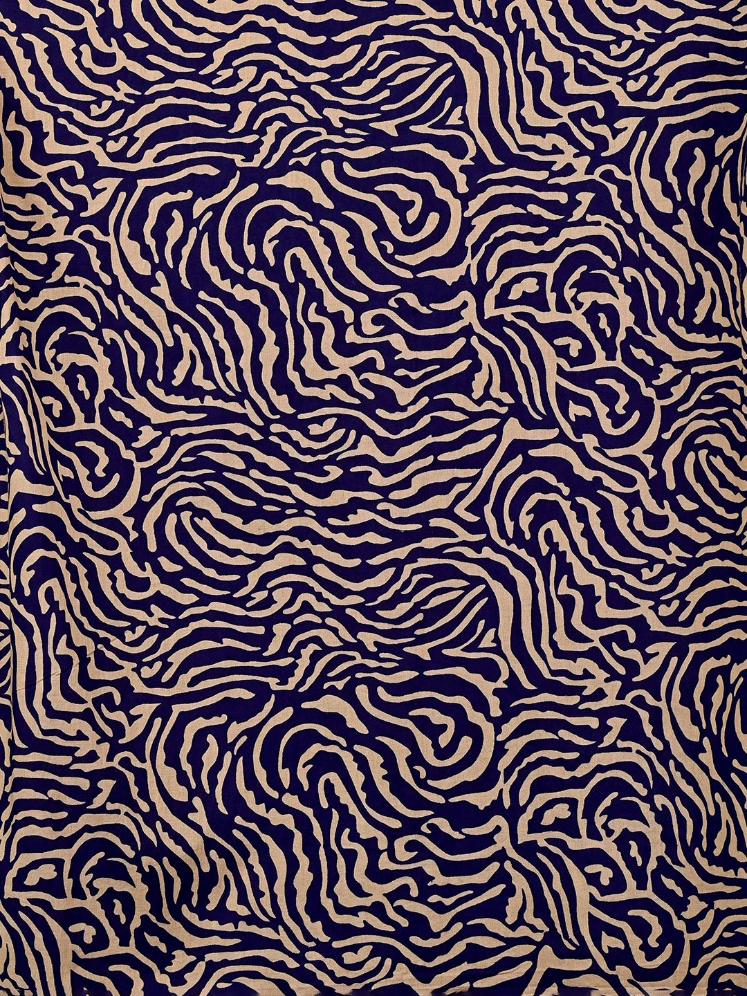 Navy Blue Cheetah Stripes Short Kurta