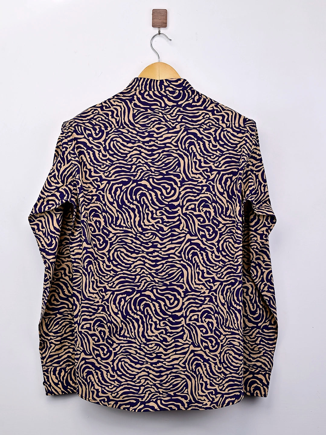 Navy Blue Cheetah Stripes Short Kurta