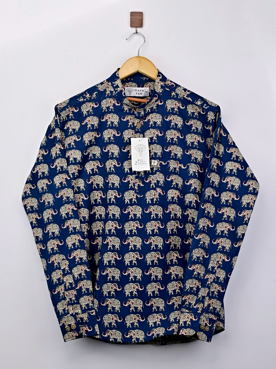 navy blue elephant short kurta