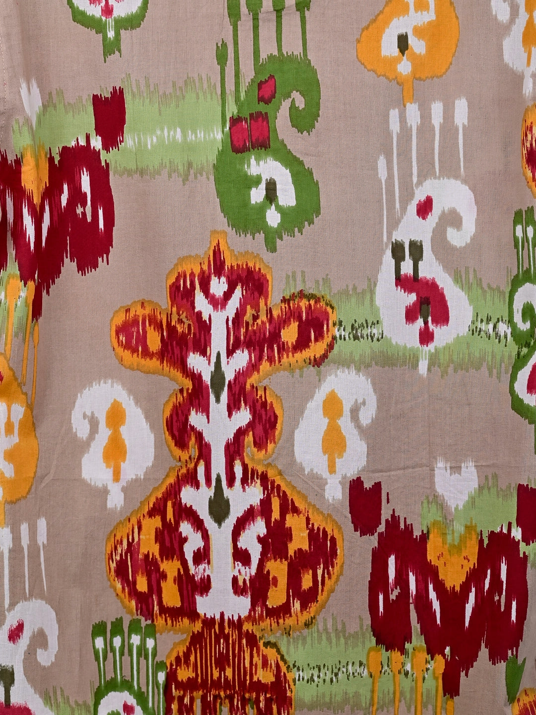 Brown Self Patterned Printed Short Kurta