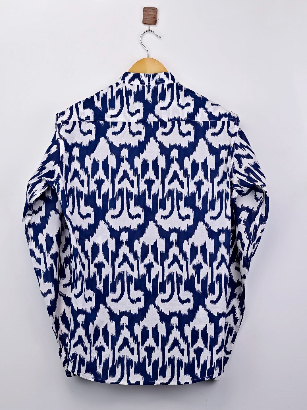 Navy Blue Abstract Printed Short Kurta